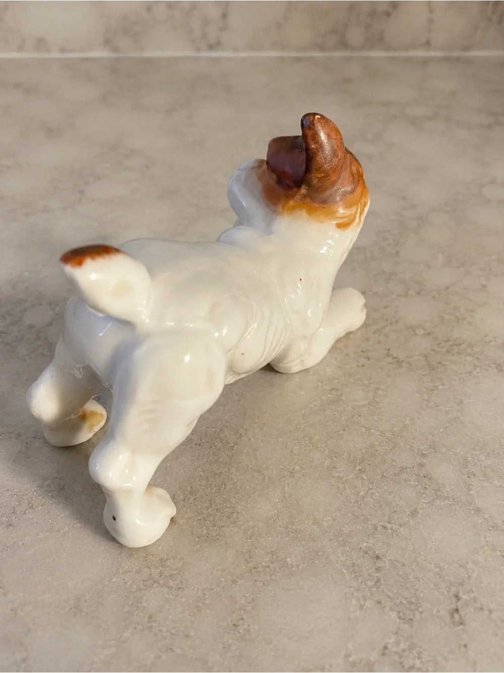 Vintage Made in Japan Porcelain Terrier Puppy Figurine with Red Ball